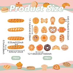 100 шт. 2 стиля миниатюр из смолы для еды&nbsp;AJEW-NB0008-55