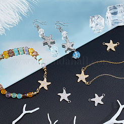 8 шт. 2-цветные латунные микро-прозрачные кубические циркониевые звенья-соединители&nbsp;KK-CA0003-08