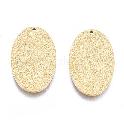 316サージカルステンレスペンダント  オーバル  14KGP本金メッキ  18x11.5x1mm  穴：0.8mm&nbsp;STAS-N097-046