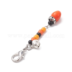 Decorazioni pendenti in turchese sintetico tinto con teschio di Halloween&nbsp;HJEW-MZ00061