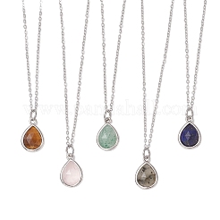 Подвеска из натурального смешанного камня в форме капли NJEW-JN05288