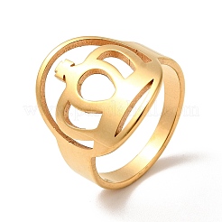 Ионное покрытие (ip) 201 нержавеющая сталь корона толстое кольцо для женщин&nbsp;RJEW-G266-39G