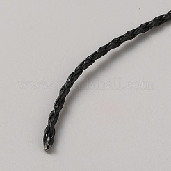 5m PU 模造革編組コード  ラウンド  ブラック  3mm  約5.47ヤード（5m）/バンドル&nbsp;WL-WH0005-006B