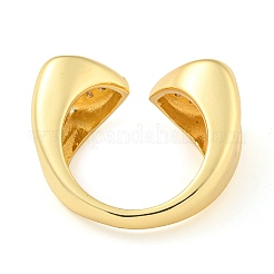 Открытое кольцо на палец из латуни с микропаве и кубическим цирконием&nbsp;RJEW-C069-05B-G