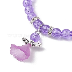 Прозрачные пластиковые браслеты с бусинами для детей&nbsp;BJEW-JB11507-04