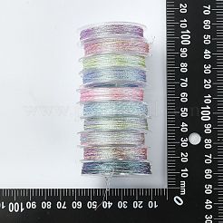 1 グランド 10 ロール 3 プライ メタリック ポリエステル コード  ラウンド  ジュエリー作りのための  ミックスカラー  0.3mm  1色/ロール&nbsp;MCOR-CJ0001-06