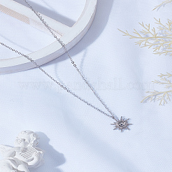 Collier avec pendentif en alliage de zinc et chaîne en câble en forme de soleil&nbsp;NJEW-LP0003-21P