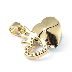 Настоящие 18-каратные позолоченные подвески из латуни с микропаве из прозрачного кубического циркония KK-C015-18G-04