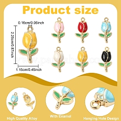 36шт 6 цвета сплава эмалевые подвески&nbsp;ENAM-YW0004-57