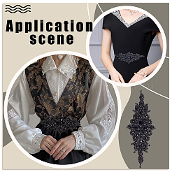 1 шт. аппликации из цветочного стекла и хрустальных страз&nbsp;DIY-FG0008-66