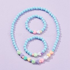 Стрейч детские ожерелья и браслеты из бисера комплекты украшений SJEW-JS01198