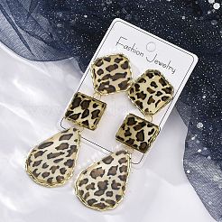 Серьги-гвоздики из акрила и сплава&nbsp;EJEW-M075-01G-05