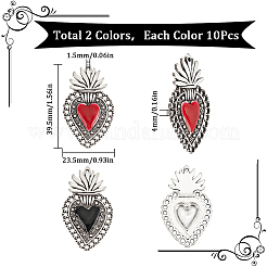 20шт 2 цвета сплава эмалевые подвески ENAM-SC0005-04