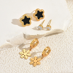 3 пара серег-гвоздиков и сережек-колец из нержавеющей стали TP3302