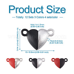 12 комплект магнитных застежек из сплава 3 цветов&nbsp;FIND-YS0001-17