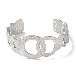 Не тускнеющие текстурированные кольца из нержавеющей стали 304 для женщин&nbsp;BJEW-I315-03P