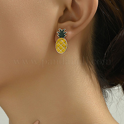 Серьги-гвоздики из сплава в форме ананаса&nbsp;WJ2176