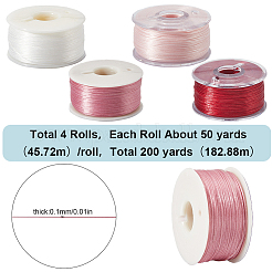 4 рулон 4-х цветных полиэстеровых ниток со специальным покрытием для бисера&nbsp;OCOR-SC0001-08B