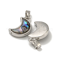 Подвески из натуральной латуни из ракушки пауа&nbsp;KK-U025-06P-02