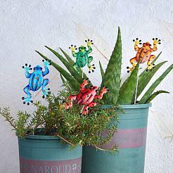 4шт металлические лягушки садовые декоры JX177A