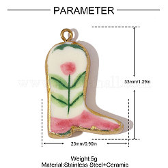Нержавеющая сталь 304 с фарфоровыми подвесками&nbsp;STAS-OY006-49G-02