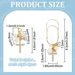12 pieza de clips de papel de acero al carbono de 2 estilos&nbsp;HJEW-PH02518
