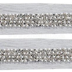 Отделка кружевом из полиэстера и пластиковых бусин OCOR-WH20005-45B