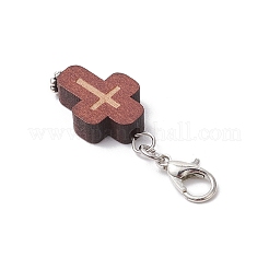 2 шт. подвеска-крест из натурального дерева&nbsp;HJEW-JM03264