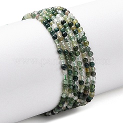 Природные моховой агат бисер нитей G-Z116-A05-2mm
