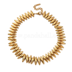 Ожерелья из бисера с шипами в виде конского глаза из нержавеющей стали 304 для женщин NJEW-Z080-01G