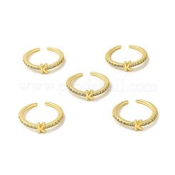 Кольцо-манжета с открытой буквой из прозрачного кубического циркония RJEW-H120-09G-K