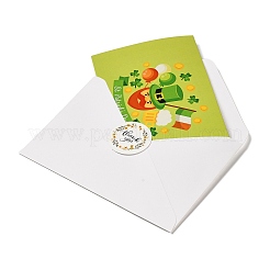Открытка из прямоугольной бумаги на день святого патрика AJEW-D060-01C
