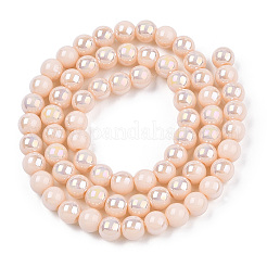 Гальванические непрозрачные стеклянные бусины&nbsp;X-GLAA-T032-P6mm-AB09