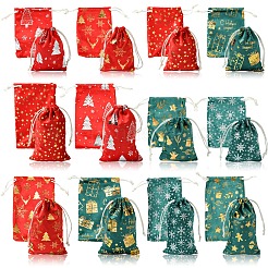 12 шт. 12 стиля рождественских бархатных мешочков для хранения с горячим тиснением ABAG-FS0001-02