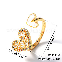 Элегантные латунные открытые кольца-манжеты с микропаве из кубического циркония для женщин&nbsp;WF6042-2