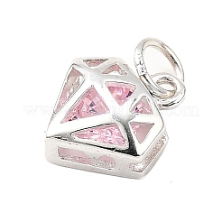 S925 стерлинговое серебро с подвесками из кубического циркония STER-Q006-05B-S