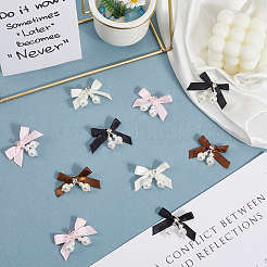 20 шт. 5-цветный полиэстер и смоляные жемчужины бантовые украшения аксессуары&nbsp;DIY-SP0004-76