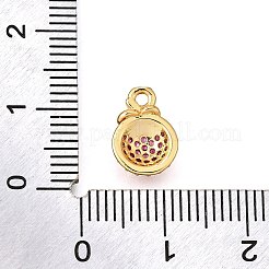 Латунные микропаве прозрачные подвески с фианитом&nbsp;KK-U065-05B-G