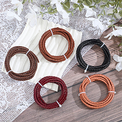10 ярд двухцветного плетеного кожаного шнура&nbsp;WL-CL0001-08