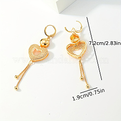 Латунные серьги-кольца с кисточками в форме сердца JA5879