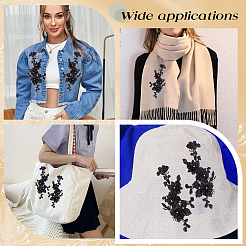2 Stück 2 Stile 3D-Blumen-Polyester-Stickerei zum Aufnähen&nbsp;DIY-CY0001-03B