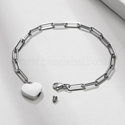 Braccialetti con ciondoli a forma di cuore in acciaio inossidabile 304 antiossidante&nbsp;WG609E7-01