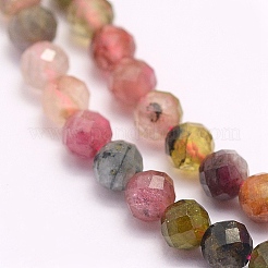 Colliers de perles de tourmaline multicolores naturelles&nbsp;LS-G-F509-35-4mm