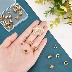 30個 3スタイル ステンレススチール ヨーロピアンビーズ  大穴ビーズ  列と紋章  ゴールドカラー  8~9x4~8mm  穴：4~5mm  10個/スタイル&nbsp;STAS-UN0039-78