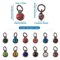 48 шт. 12 цвета сплава со стразами подвески&nbsp;FIND-TA0001-36B