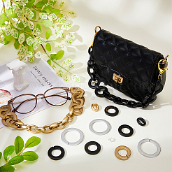 5 стиль окрашенных распылением ccb пластиковых и акриловых соединительных колец&nbsp;OACR-FH0001-039