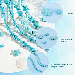 4 нити 2 стилей синтетические бирюзовые бусины нити TURQ-AR0001-14
