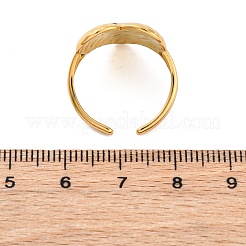 海洋動物テーマ 304 ステンレス オープン カフ リング  18KGP本金メッキ  ハート  17.5mm  調整可能&nbsp;RJEW-Q005-01E-G