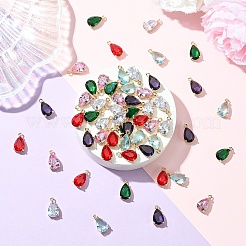 5 шт. Прозрачные стеклянные подвески&nbsp;GLAA-YW0004-41A