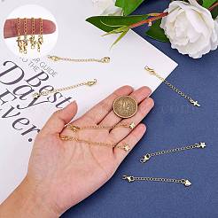 8 Stück 4 Stil Messing Micro Pave Zirkonia Kettenverlängerung&nbsp;KK-SZ0005-61